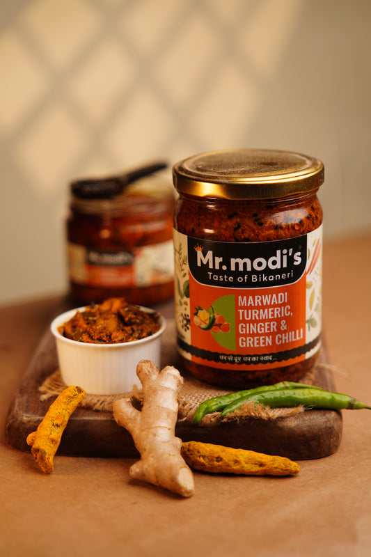Marwadi Turmeric, Ginger & Green Chilli Pickle