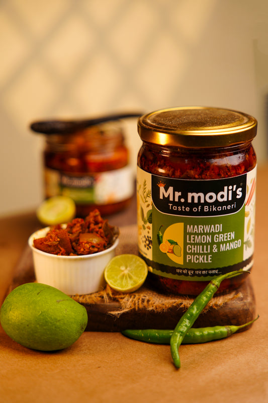 Marwadi Lemon Green Chilli & Mango Pickle