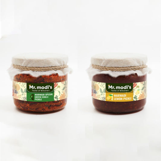 Teekha & Tangy Combo – Green Chilli + Lemon Pickle